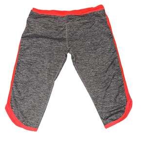 Women's Athletic Capri Leggings with Red Orange Trim